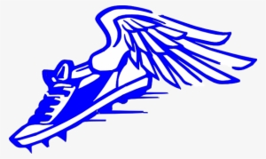 Winged Foot, Blue And White Clip Art - Track And Field Clipart Blue