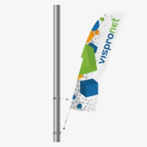 Blade Bowflag® Pole Banner Shown With Straight Edge - Vispronet Stain-resistant Round Table Throw W/ Full