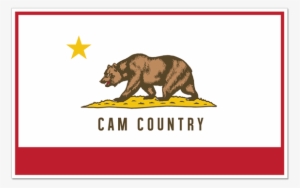 Cam Country Flag Sticker - California Republic Bear