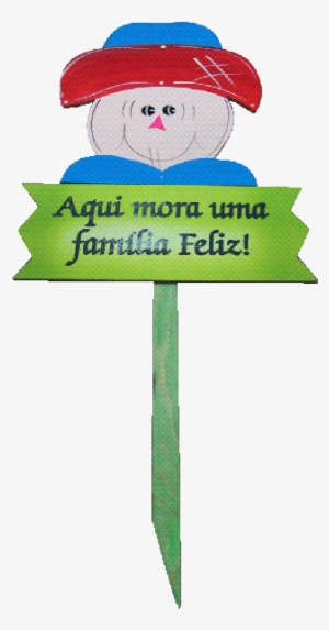 Placa Decorativa G - Plaquinha Aqui Mora Uma Familia Feliz