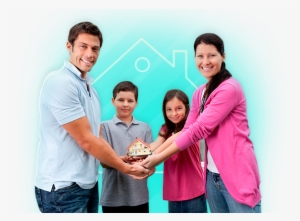 Viviendas Que Financiamos - Familia Feliz Com A Casa Png