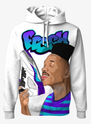Fresh Prince 5 Sole Lick White Hoodie - Fresh Prince Hoodie