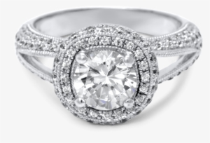 Bezel Halo Engagement Ring - Sapphire Ring In 14k White Gold