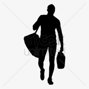 Person Walking Bag Silhouette Clipart Silhouette Person - Clip Art