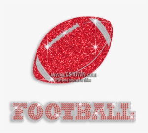 Cool Red American Football Iron On Rhinestone Glitter - American Football