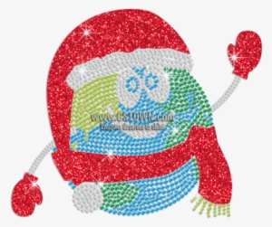 Bling Cute Earth Waving A Hand With Red Glitter Scarf