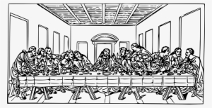 The Last Supper Christian Clip Art Eucharist Drawing - Last Supper Line ...