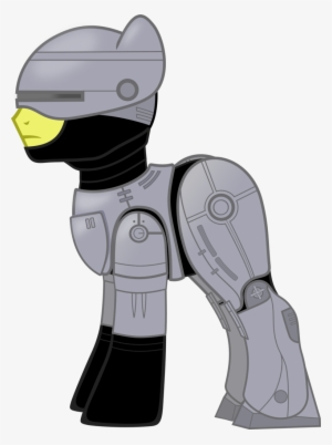 Brainchildeats, Ponified, Robocop, Safe, Simple Background, - Robocop Pony