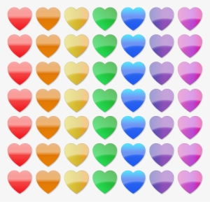 Marbles Clipart Rainbow - Rainbow Line Of Hearts