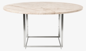 Poul Kjaerholm Table With Beige Marble Tabletop - Coffee Table