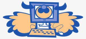 Free Vector Angel Cow Computer With Wings Clip Art - Computer Clip Art