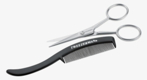 Tweezerman Moustache Scissors & Comb - Comb With Scissors Png