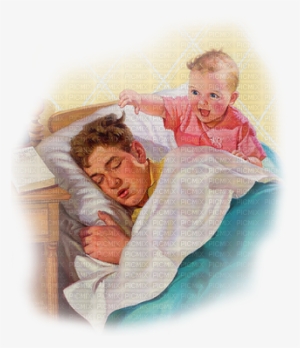 Baby About To Daddy's Hair Joyful226 - Vintage Father And Son