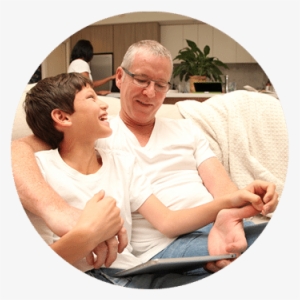 Father Helping Son To Read - The Reading Mountain