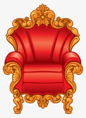 Clipart Of A Red And Gold Royal King's Throne Chair - Clip Art Throne