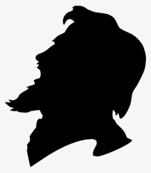 Old Man Face Silhouette