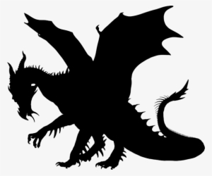 Horned Dragon Silhouette - Dragon Silhouette