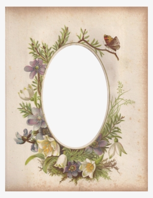 Victorian Photo Album Oval Floral Frame ~ Zibi Vintage - Frame Vintage Oval Floral Png