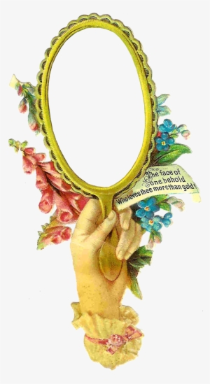 Victorian Hand With Mirror Frame / Label ~ Zibi Vintage