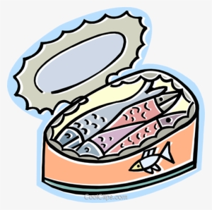 Can Of Sardines Royalty Free Vector Clip Art Illustration - Sardines Clipart