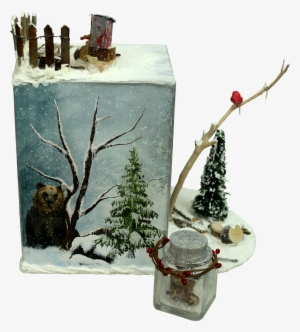 With A Miniature Bottle Holding A Winter Scene To Accompany - Snow