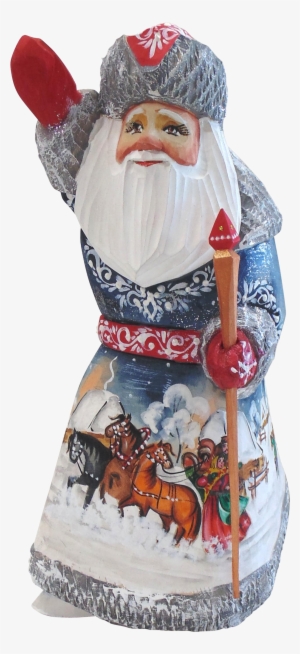 Russian Santa/father Christmas With Winter Snow Scene - Garden Gnome