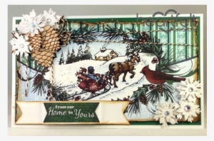 White And Dark Green Cardstock, Distress Vintage Photo - Conifer Cone