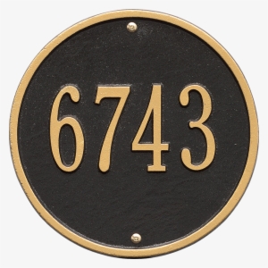 Round Standard Wall One Line Address Plaque - Whitehall 1 Line - 9"diameter Round Wall Address Plaque1