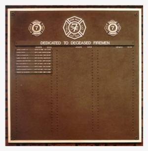 Deceased Firemen Memorial Plaque - Commemorative Plaque