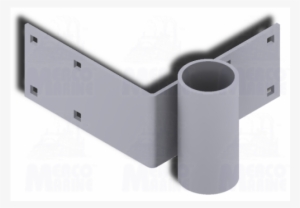 Wood Dock Outside Corner 3" Pipe Holder - Wood