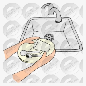 Dishes Picture For Classroom Therapy Use Great Dishes - Put Dishes In Sink Clipart