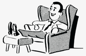 Free Clipart Of A Retro Man Relaxing In A Chair - Comfortable Clipart