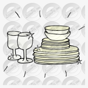Dish Clipart Clean Dish - Table