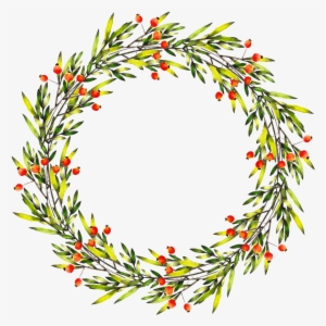 Png Densa Corona De Adorno - Венок Из Цветов И Ягод Рисунок