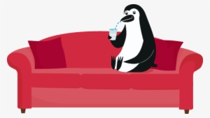Illustration Of Percy Penguin Sitting On A Loveseat - Percy The Penguin Cibc