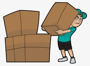 Open - Lifting Boxes Cartoon