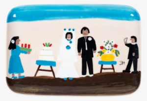 Clementine Hunter Baptism On Cane River Platter - Clementine Hunter