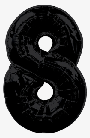 Numero 8 Negro 28 Pulgadas Globo Metálico - Large Number 8 Balloon - Black