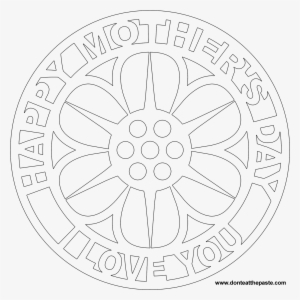Happy Mother's Day Mandala To Color In Jpg And Transparent - Coloring Book