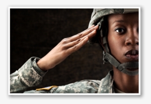 Woman In Uniform Saluting - African American Times Of War