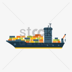 Cargo Ship Ship Vector Clipart Container Ship Cargo - Cargo Ship Vector Png