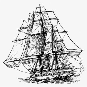 Masts And Sails Vector Graphic - Frigate Drawing