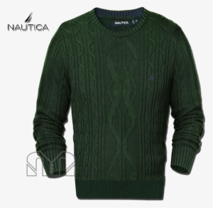 ~nautica Fisherman Crewneck Green Knit Sweater - Nautica