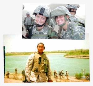 Two Photographs Of Americans Serving In The Military - Veteran Coming Home