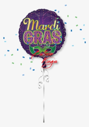 Mardi Gras Confetti - 18" Mardi Gras Confetti Balloon - Mylar Balloons Foil