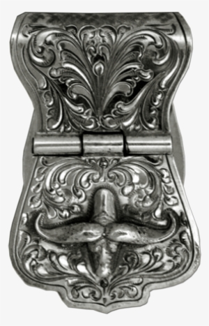 Hand Engraved Sterling Hourglass Money Clip With Water - Money Clip