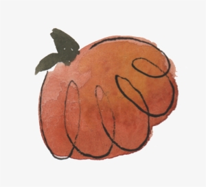 Pumpkin Watercolor Hand Painted Transparent - Portable Network Graphics