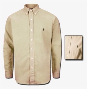 ~ralph Lauren Plain Brown Small Pony Custom Fit Long - Brown Ralph Lauren Button Up