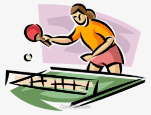 Ping Pong Players Royalty Free Vector Clip Art Illustration