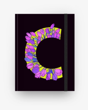Caderno Monograma Floral C De Eveline Pezzinina - Blue